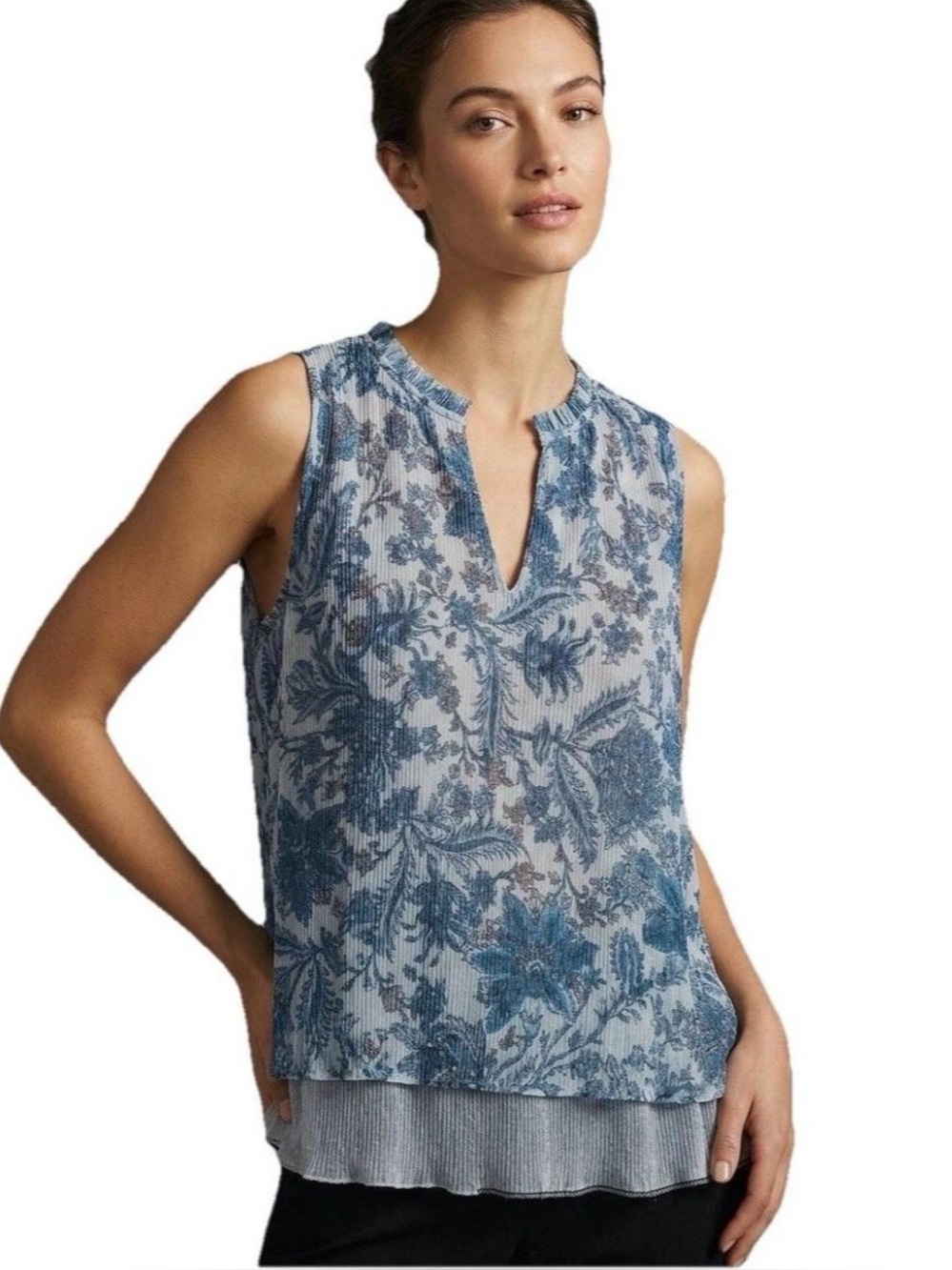 Anthropologie Blue and Silver Boho Tunic